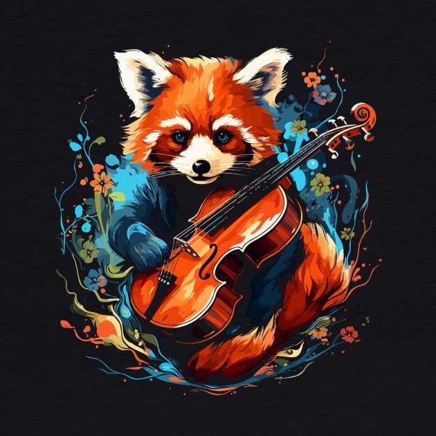 Red Panda Playing Violin by JH Mart